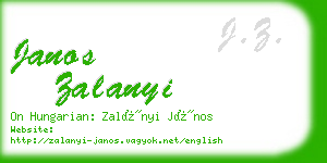 janos zalanyi business card